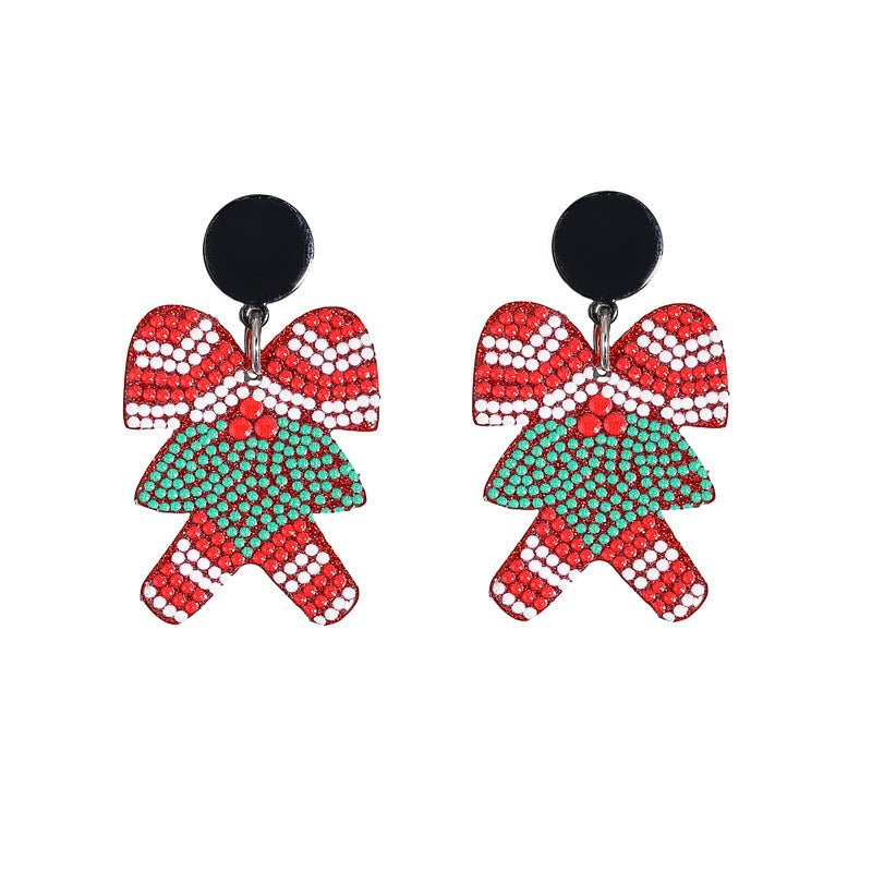 Acrylic Santa Claus Earrings  (Minimo de Compra 2) MYA-MiL007