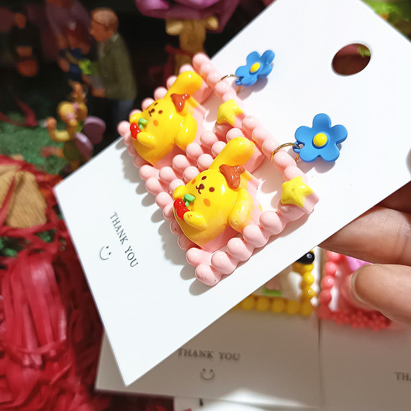 Alloy Cute Window Sill Chacha Dog Earrings MIC-XingJ085