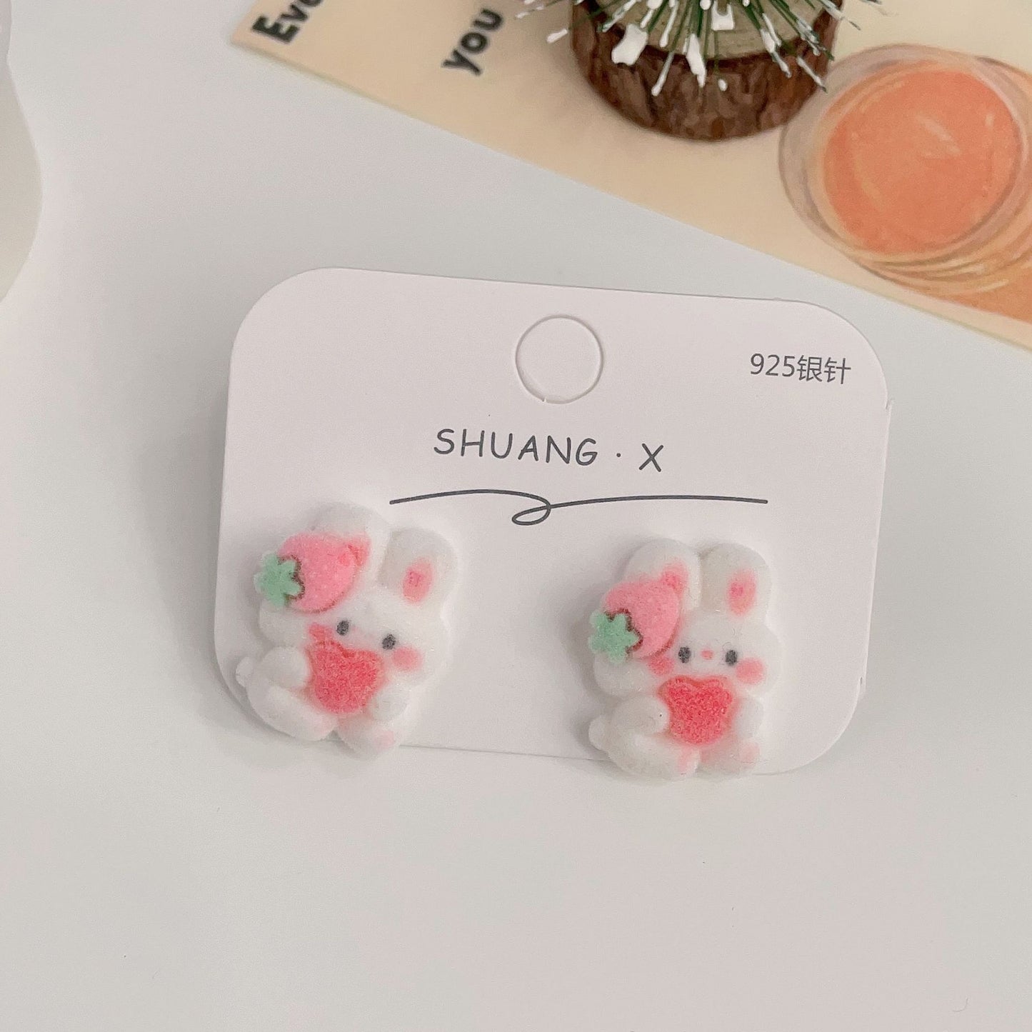 Acrylic flocked cute earrings (Minimo de Compra 2) MYA-ShuangX032