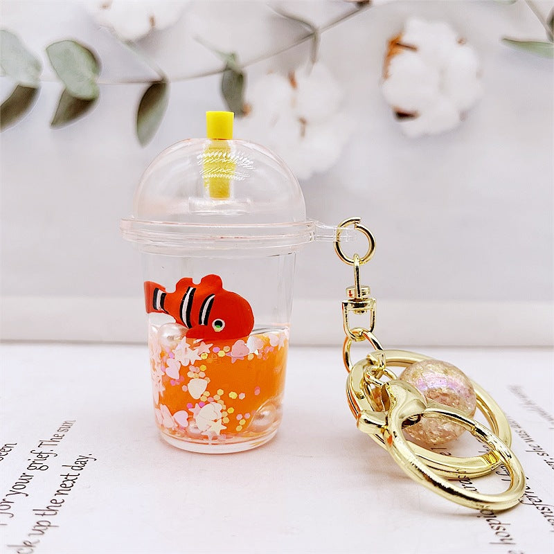 PVC cartoon floating oil keychain MYA-DMF010