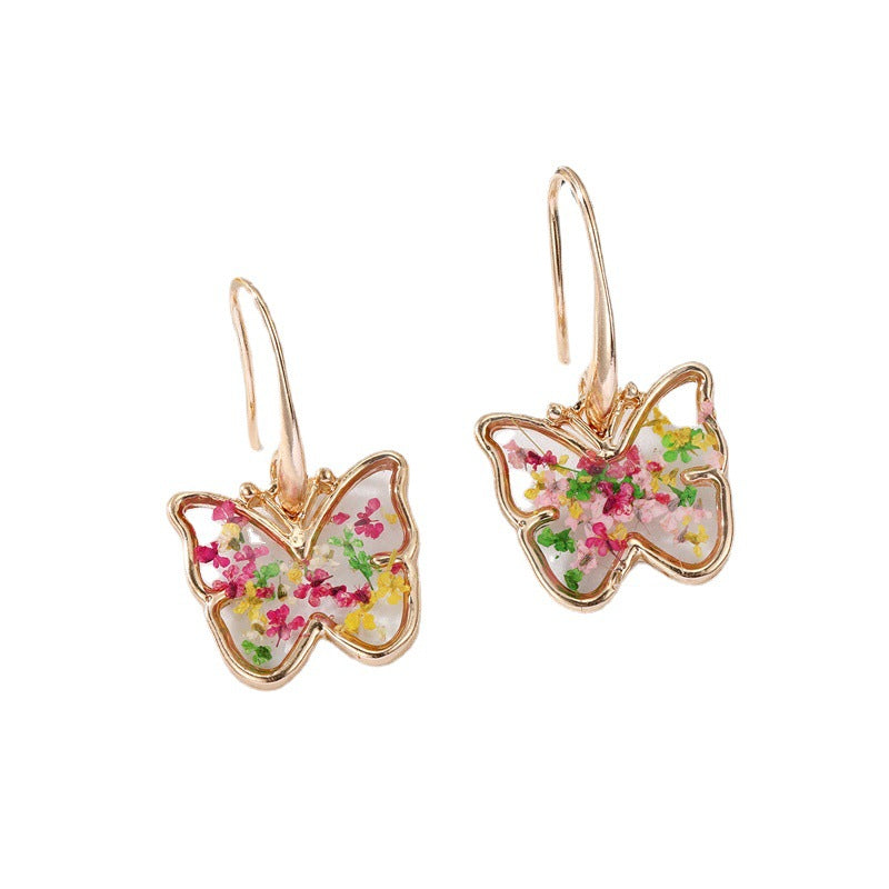 Alloy transparent eternal flower earrings (Minimo de Compra 6) MIC-JueJ036