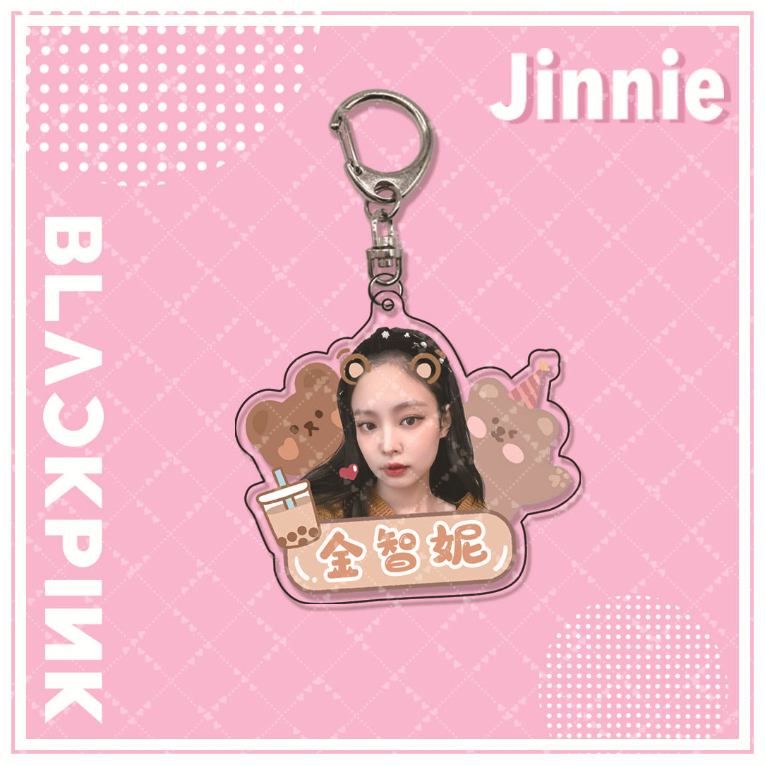 Acrylic pink ink double-sided blackpink keychain (Minimo de Compra 2)  MYA-ManM013