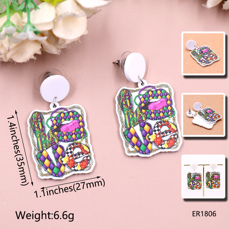 Acrylic lip love earrings Minimo de compra 5 MIC-XiaoY013