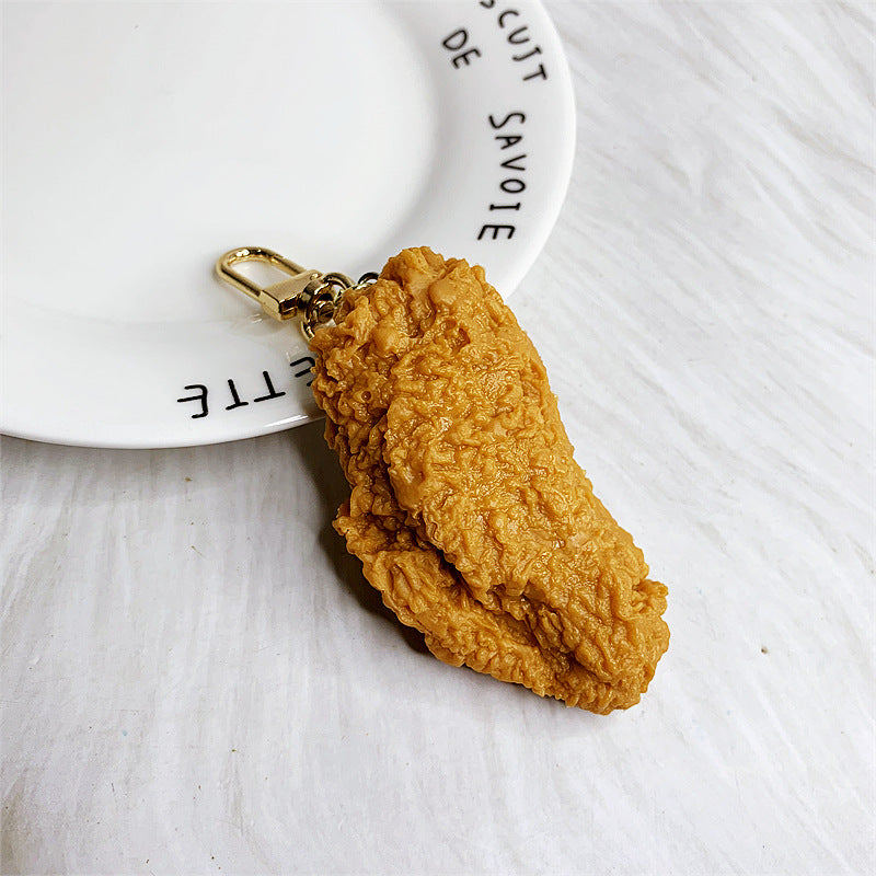 PVC Simulation Food Fried Chicken Drumstick Keychain DMF001