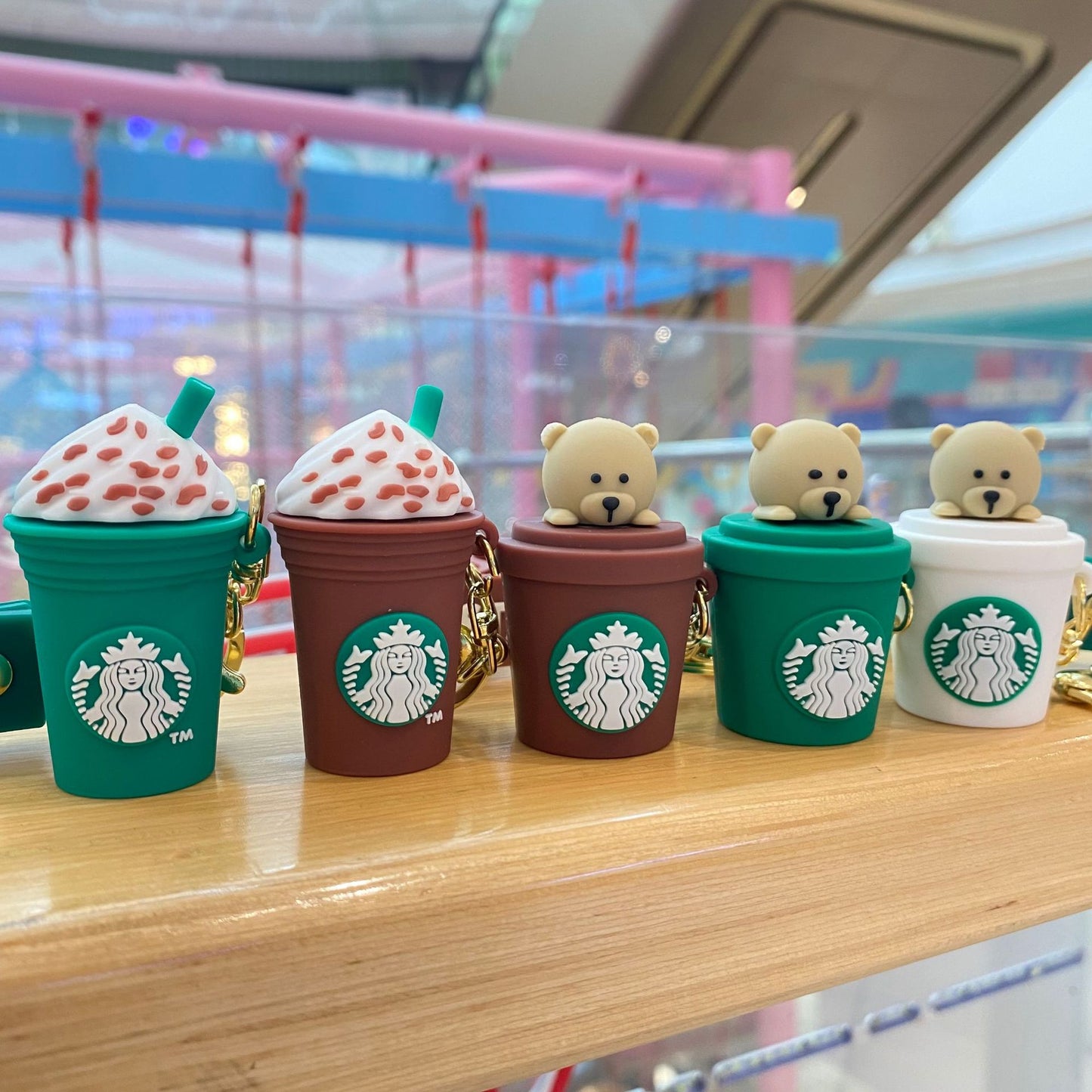 Cartoon Starbucks Milk Tea Silicone Keychains PengYu001