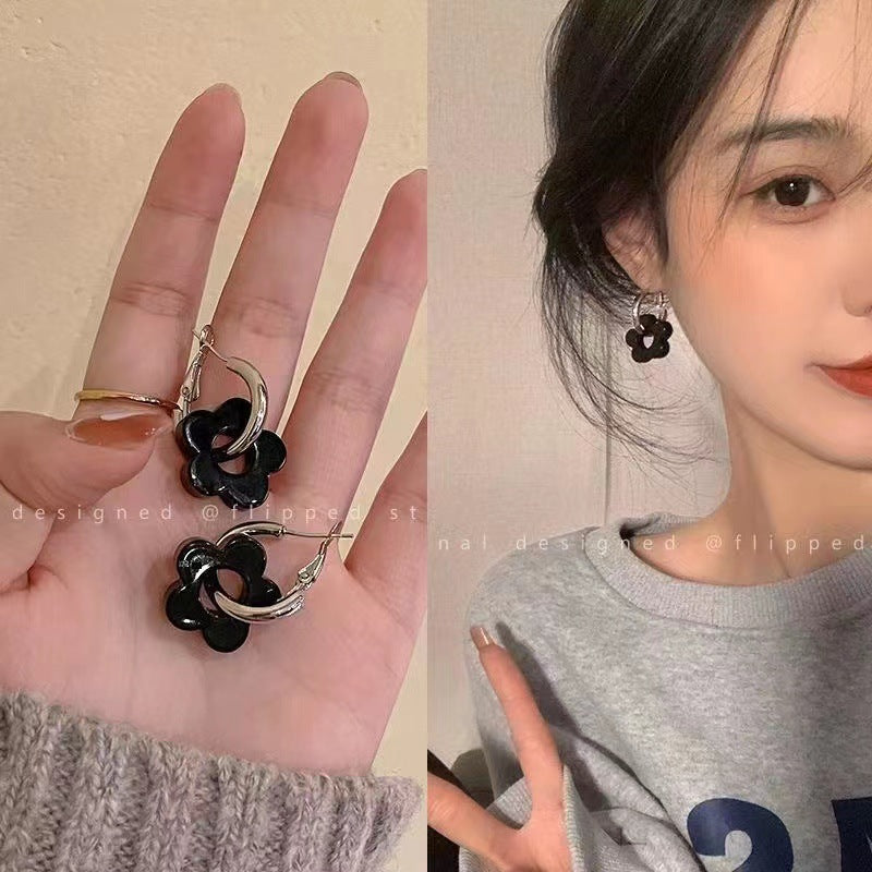 Asymmetric blue alloy earrings MIC-YinXin007