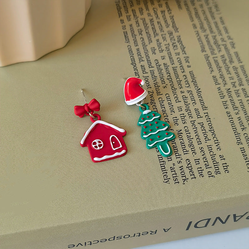 Alloy Christmas Tree Earrings (Minimo de Compra 5) MIC-JiuY072