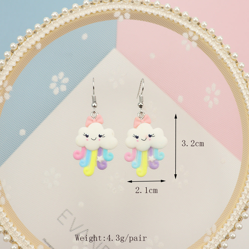 Acrylic cartoon matte cloud umbrella earrings MYA-NiQ042