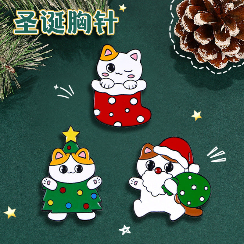 Alloy Cat Christmas Series brooch (Minimo de Compra 2) MIC-WeiD002