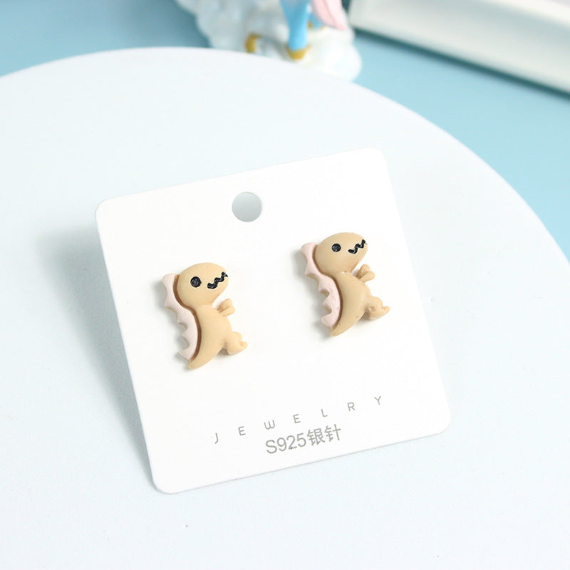 Acrylic Mini Dinosaur Earrings  (Minimo de Compra 2) MYA-PingH022