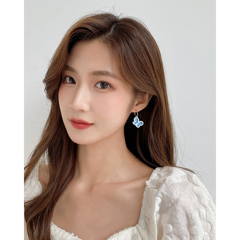 Alloy cute blue butterfly earrings (Minimo de Compra 2) MIC-SBL010