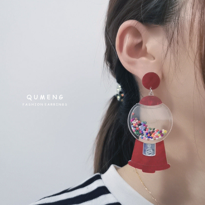 Acrylic alternative funny hip-hop earrings (Minimo de Compra 2) MIC-QingM033