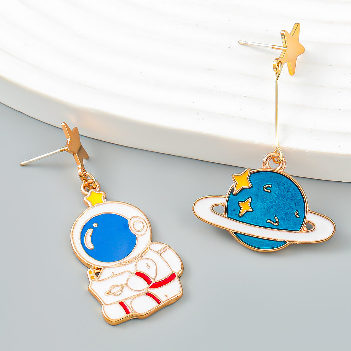 Alloy Planet Rocket Astronaut Earrings MIC-JiuL002