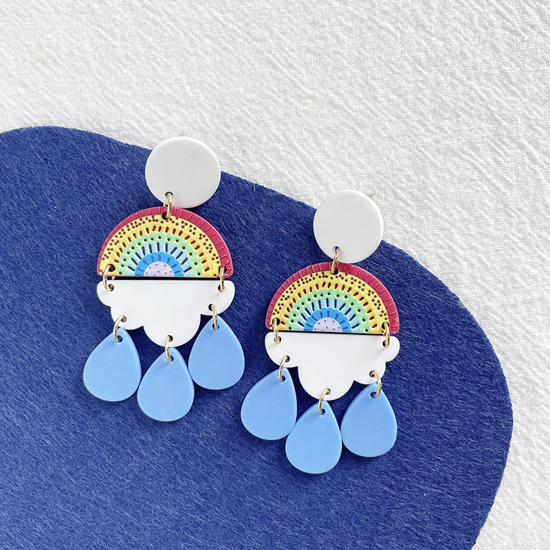 Alloy geometric splicing earrings MIC-ABL020