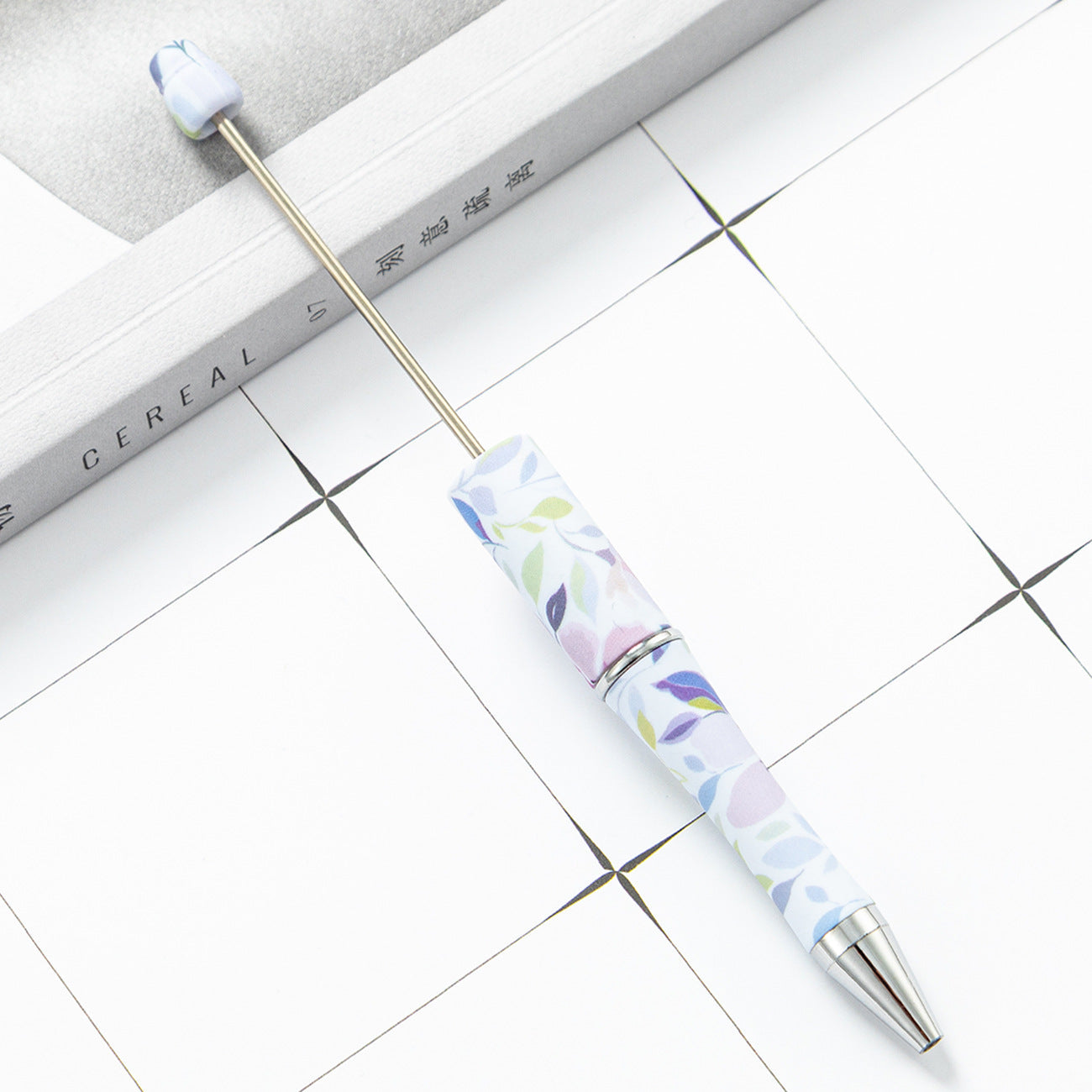 DIY Leopard Floral Cow Plastic Bead Pen HuaH002