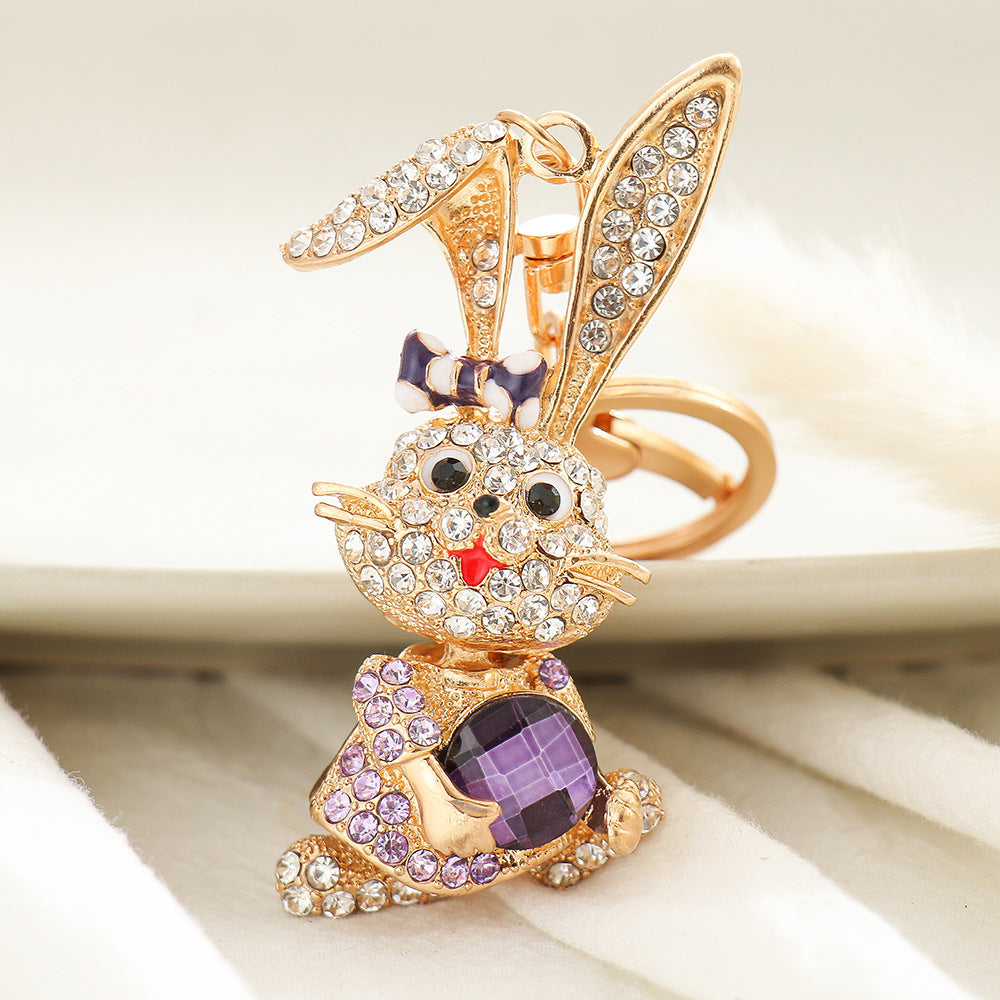 Lovely rabbit keychain with diamond  (Minimo de compra 2) MIC-ChaoK010