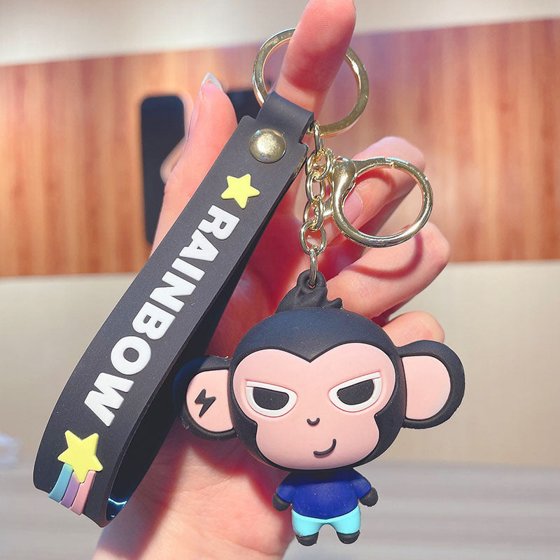 PVC cute big ear monkey keychain MIC-JinG028