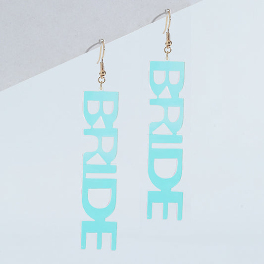 Acrylic Letter BRIDE Earrings (Minimo de Compra 5) MIC-DaiW005