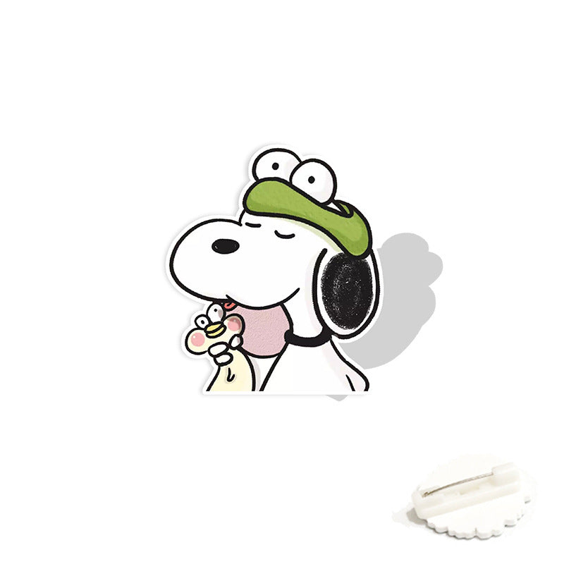 Acrylic cartoon cute Snoopy brooch (Minimo de compra 2) MYA-WeiJ008