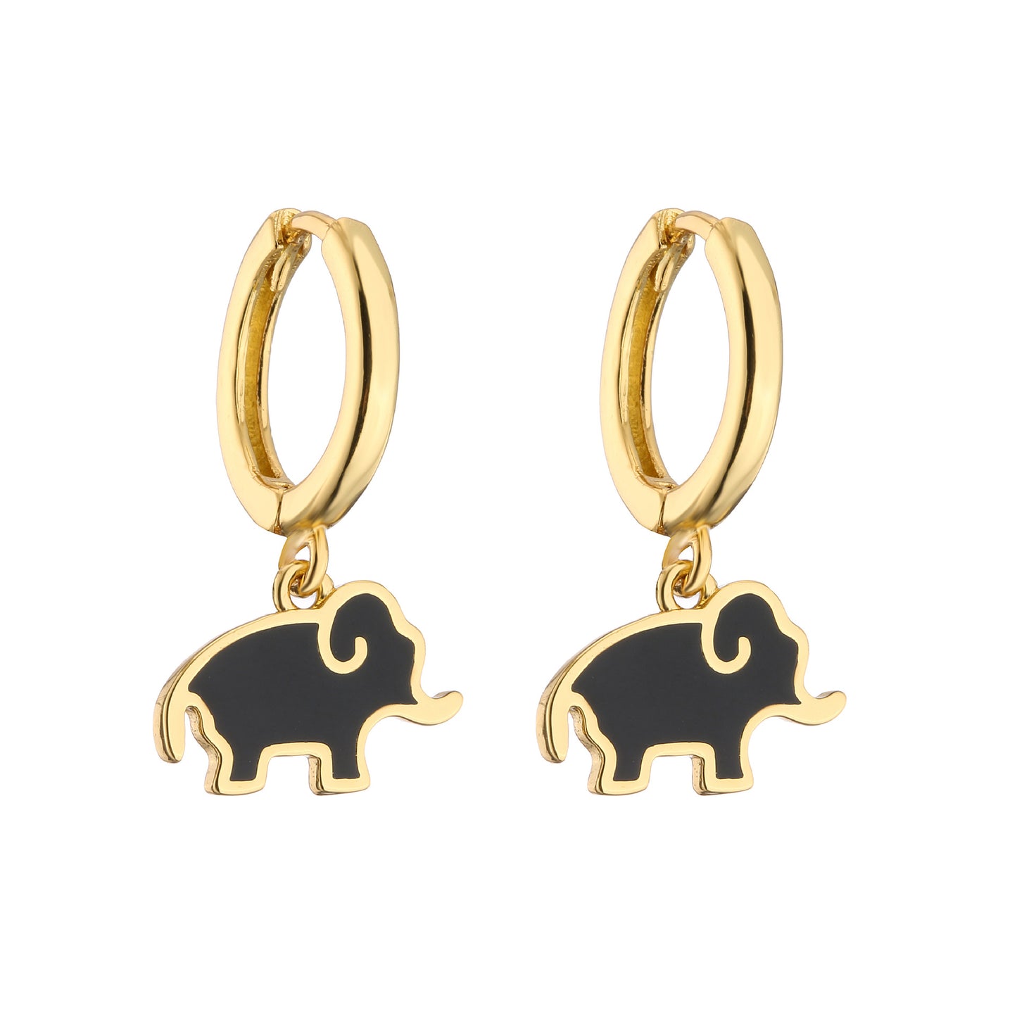 Alloy Peach Blossom Oil Elephant Earrings (Minimo de Compra 2) MIC-JuC027