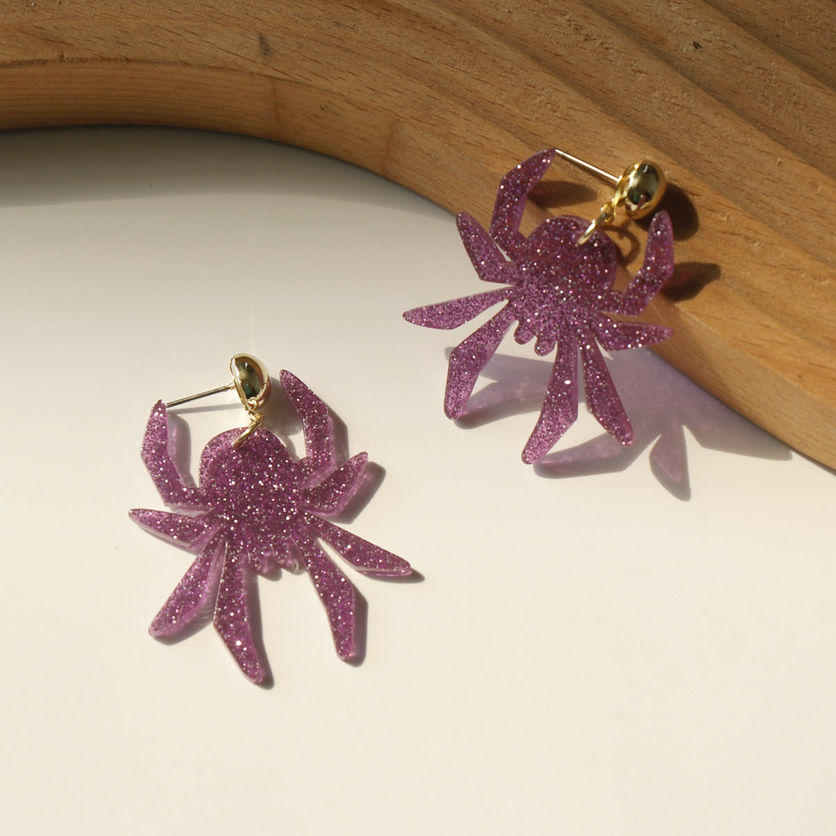 Alloy glitter spider earrings (Minimo de Compra 2) MIC-JuH062