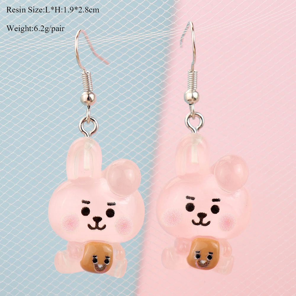 Resin cute cartoon animal earrings MIC-NiQ031