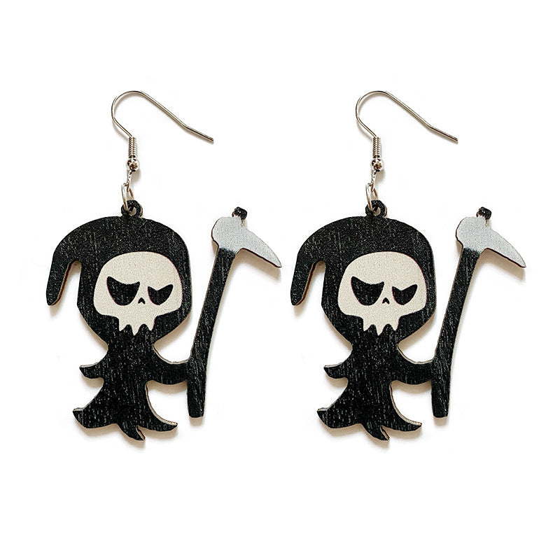 Acrylic Terror Evil Ghost Earrings (Minimo de Compra 2) MYA-XinC003