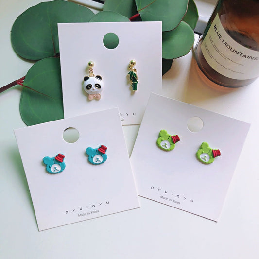 Alloy Panda Bamboo Earrings MoN011