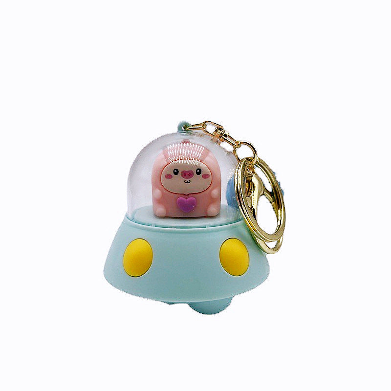 Keychains Plastic Cartoon Cute Pink Pig Projector Lamp MOQ≥2 DMF030