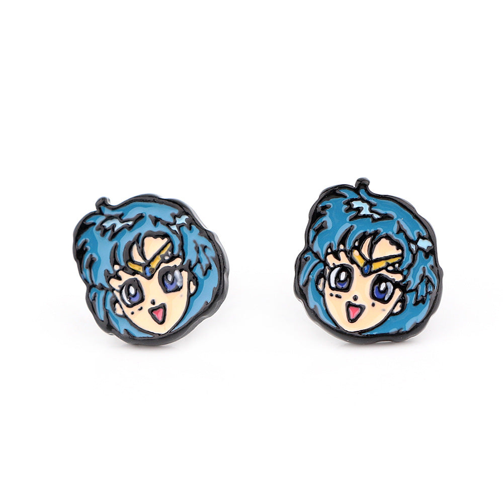 Alloy Beauty Girl Warrior Earrings (Minimo de Compra 5) MIC-KuB022