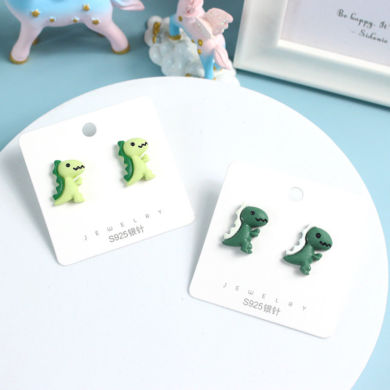 Acrylic Mini Dinosaur Earrings  (Minimo de Compra 2) MYA-PingH022