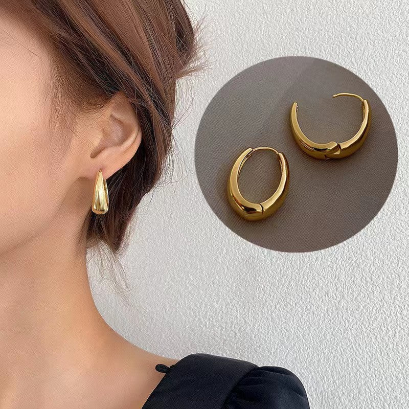 Alloy metal U-shaped earrings (Minimo de Compra 2) MIC-HanC004