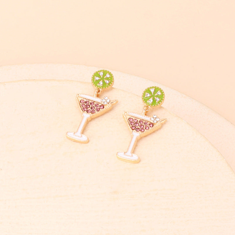 Alloy wine glass earrings (Minimo de compra 5) MIC-YiRan009