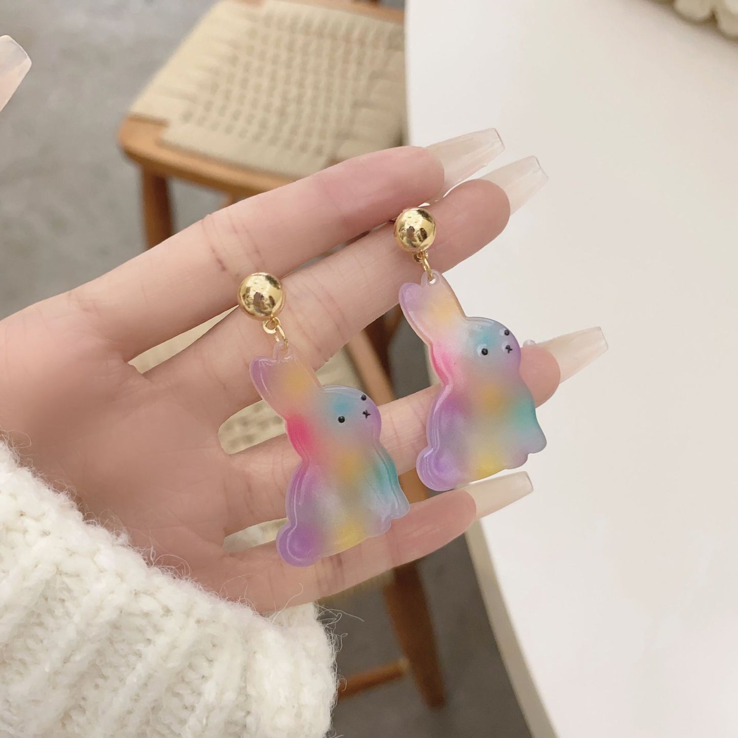 Alloy Rabbit Cat Cartoon Earrings MIC-AiM017