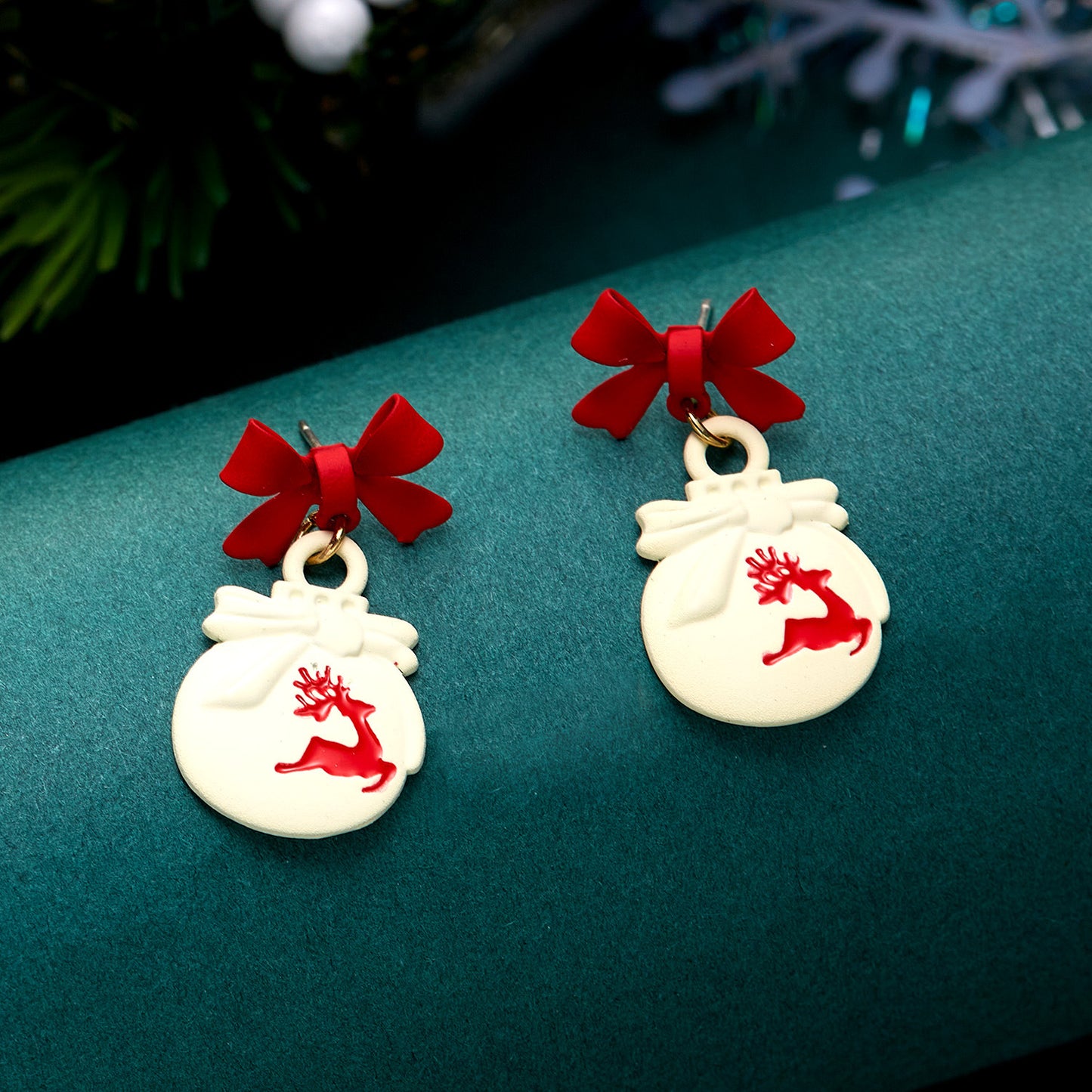 Alloy Santa Claus Bell Snowflake Earrings (Minimo de Compra 2)  MIC-JueH013