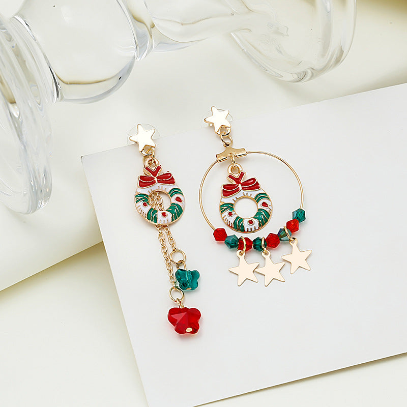 Alloy Cute Christmas Elk Star Earrings (Minimo de Compra 2) MIC-MDD084