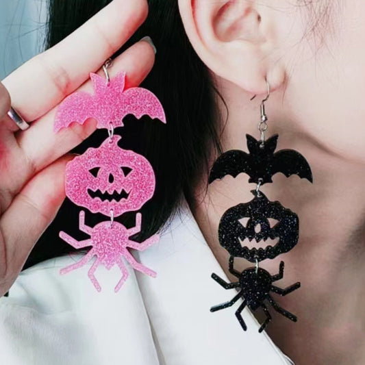 Acrylic Halloween Ghost Face Skeleton Head Ear Studs (Minimo de Compra 2) MYA-DuA046