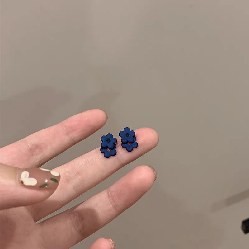 Asymmetric blue alloy earrings MIC-YinXin007