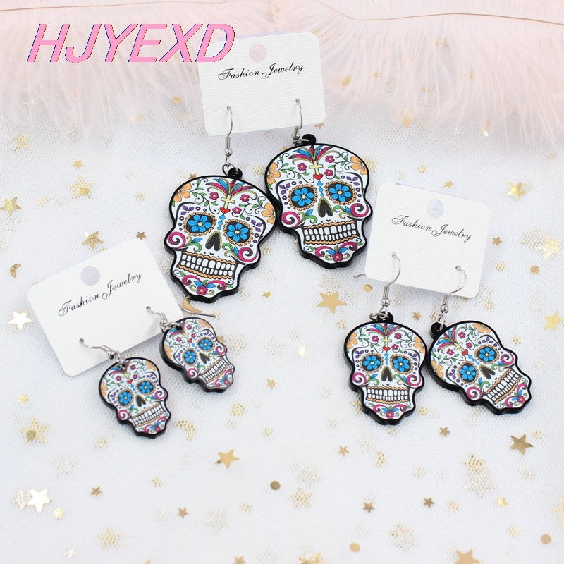 Acrylic Skull Ghost Earrings （Minimo de compra 5） MYA-XiaoY016