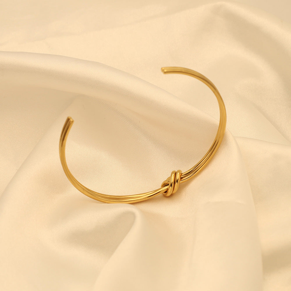 Stainless steel gold-plated double-layer knotted bracelet MYA-XuanJ023