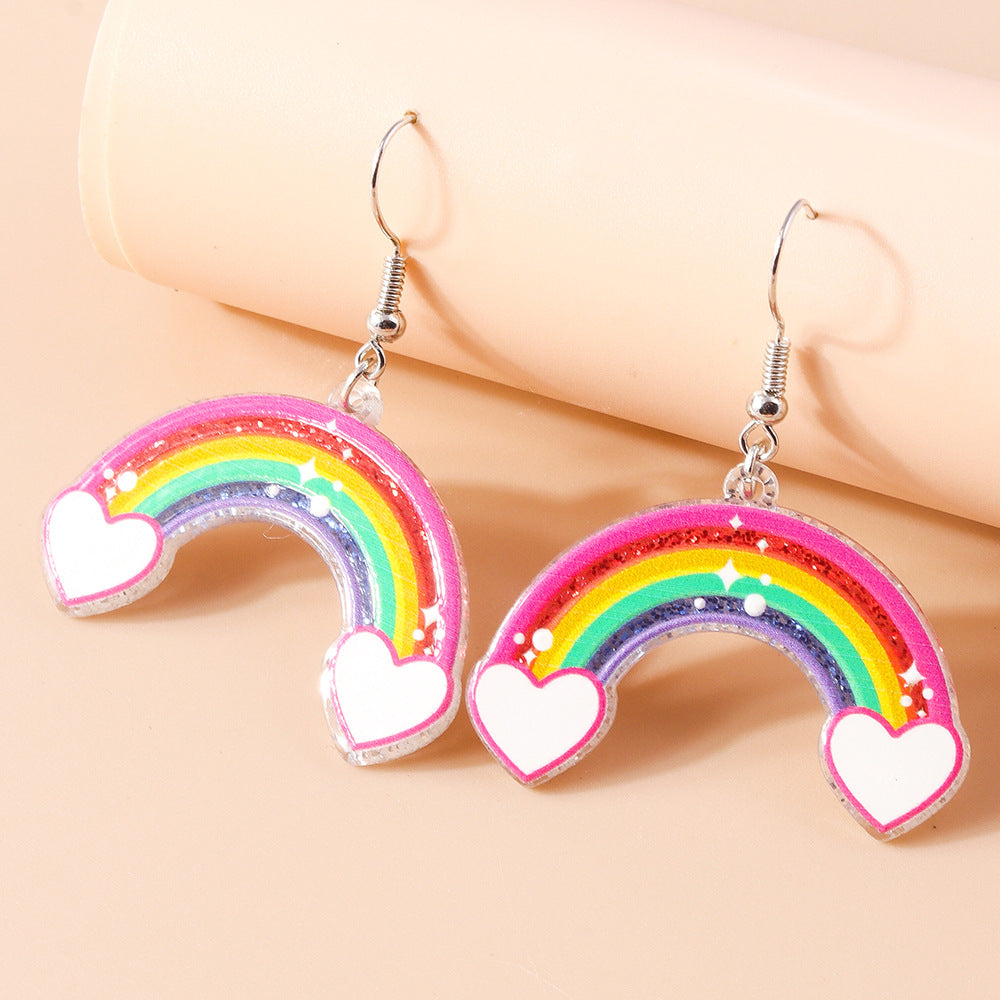 Acrylic Rainbow Cloud Earrings (Minimo de Compra 2) MYA-YueS005