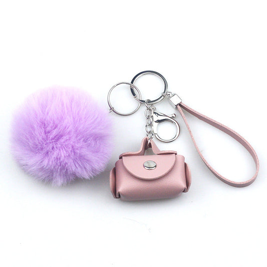 Keychains Hairball Leather Bag 2pcs MOQ≥2 ChaoH060