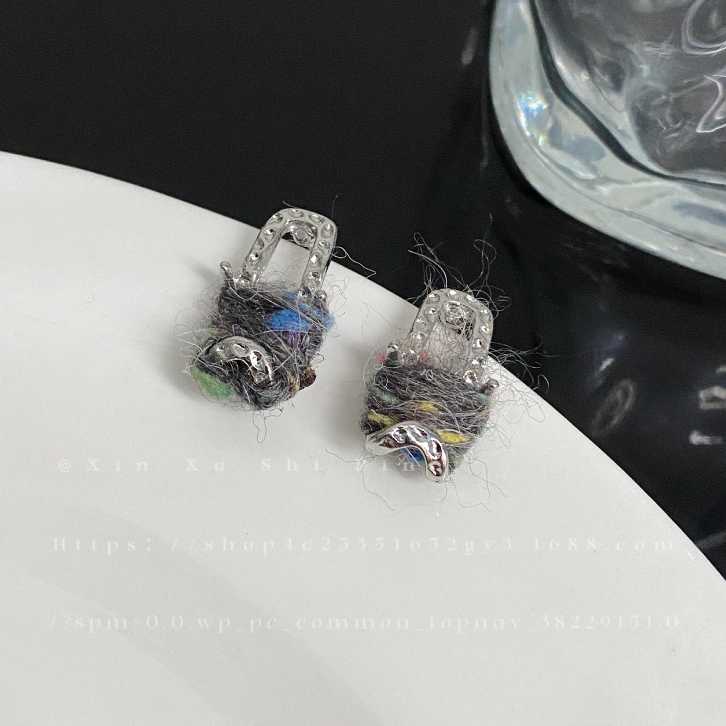 Alloy colored yarn wrapped earrings (Minimo de Compra 2) MIC-XinXu012