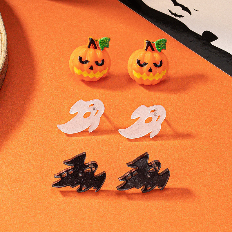 Alloy funny cartoon pumpkin earrings MYA-JLD010