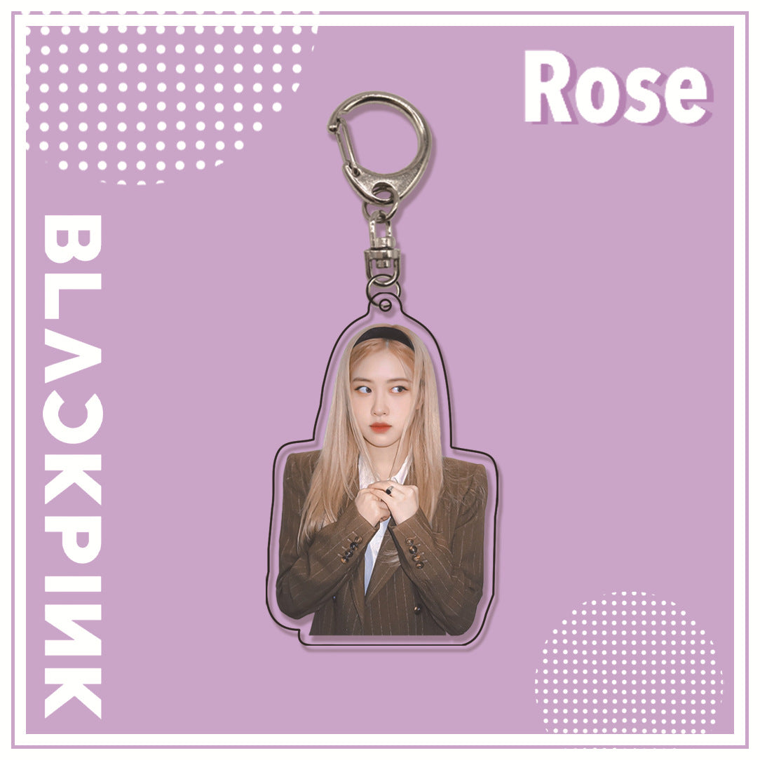 Acrylic pink ink double-sided blackpink keychain (Minimo de Compra 2)  MYA-ManM010