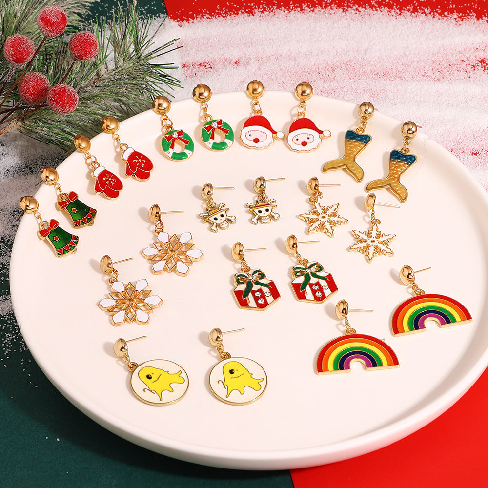 Alloy Christmas Snow Pumpkin Earrings (Minimo de Compra 2) MIC-MiaoY089