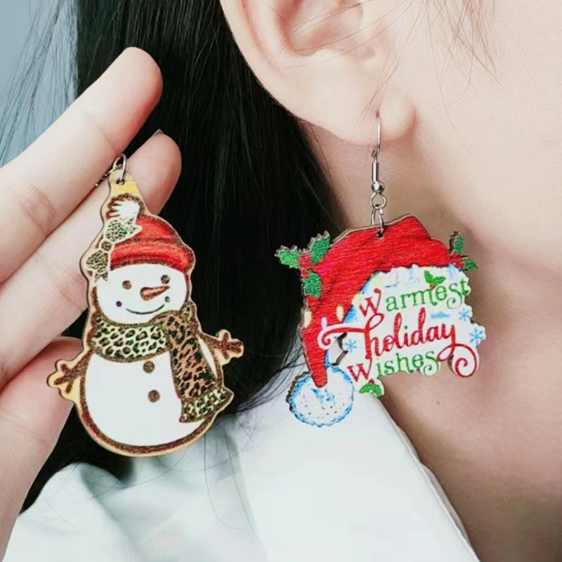 Acrylic Christmas Santa Claus Earrings (Minimo de Compra 2) MYA-DuA049