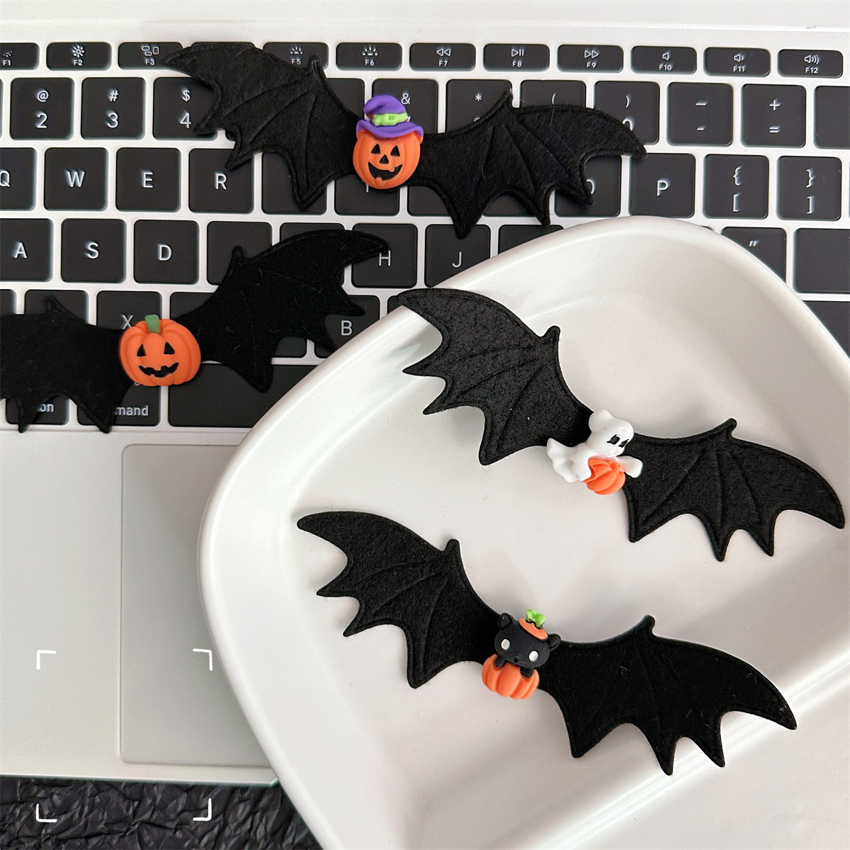 Plastic Halloween Fun Wings Pumpkin Hair Clip (Minimo de Compra 2) MIC-ShiM003