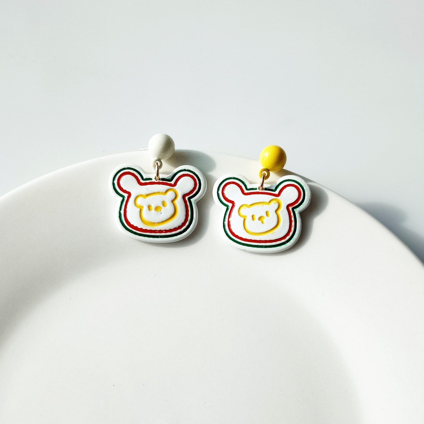 S925 silver pin bear stud earrings MIC-YKT022