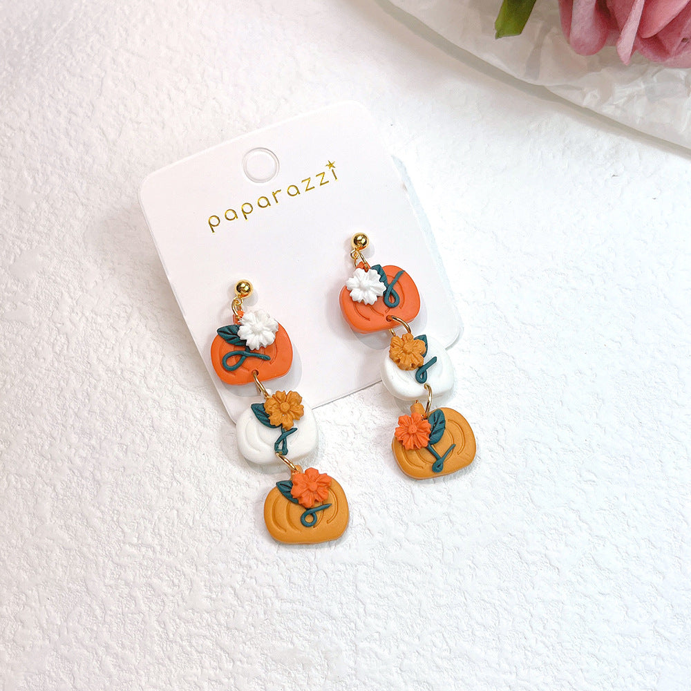 Acrylic Pumpkin Magic Hat Earrings  (Minimo de Compra 2) MYA-PingH023